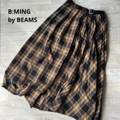 B:MING by BEAMSチェック柄フレアロングスカート　美品