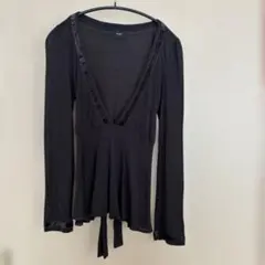 【et vous】Vネック 長袖 カットソー ブラウン