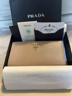 PRADA プラダ サフィアーノ 長財布 美品 ベージュ 箱付き