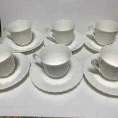 ノリタケホワイトリブデザインティーカップ6個セット