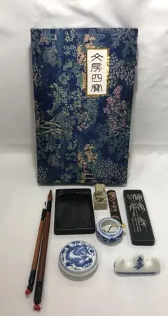 中国美術 和田碧玉 青玉筆 筆入れ 筆筒 書道具セット時代物　原箱付きまとめ 駒合わせ縫い7本挿し万年筆ケース ペンケース 革小物yoshii 通販