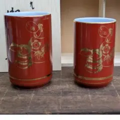 茶碗一対 九谷焼 夫婦茶碗 陶磁器 日本製 食器 　陶器カップ2個セット