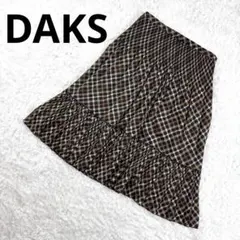 ダックス DAKS ハウスチェック プリーツ フレアスカート 38 Mのサムネイル