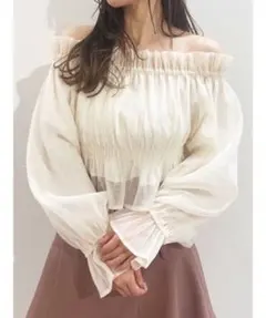 【極美品】マーキュリーデュオ/2WAYオフショルシャーリングブラウス