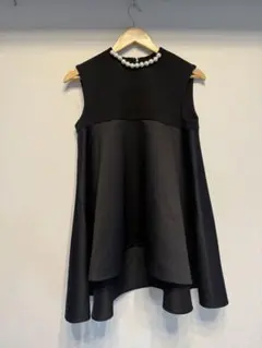 極美品♡モテ♡ヨーコチャン バルーンスリーブポイントカラーとろみブラウス黒 上品♡清楚YOKOCHANヨーコチャン バルーンスリーブポイントカラー
