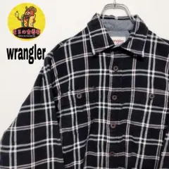usa古着 wrangler ネルシャツ　M ブラック　ホワイト　チェック