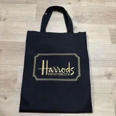 【金刺繍】Harrods（ハロッズ）トートバッグ　ナイロンキャンバス地　マチ付きのサムネイル