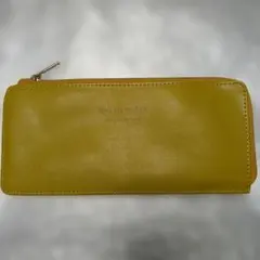 ヨレ折れあり イエロー系統 Ｌ字ファスナー長財布 新品未使用 合皮