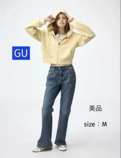 【美品】GU スリムフレアジーンズ　標準丈　Mサイズ　65/BLUE