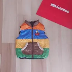MIKI HOUSE❤ダウン 中綿ベスト リバーシブル プッチーくん 90サイズ