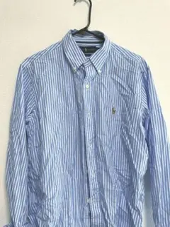 Ralph Lauren ストライプ シャツ M ホワイト ライトブルー