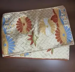 金糸 菊文様 袋帯 正絹風 ゴールド 振袖 留袖 訪問着 フォーマル 和装