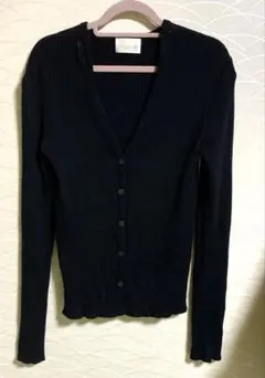 Harrods ハロッズ　ブラックカーディガン　ウール100% 日本製