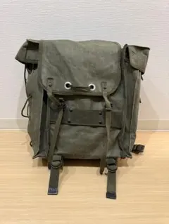 実物 ルーマニア軍 VINTAGE マウンテン バックパック 茄子紺 レザー