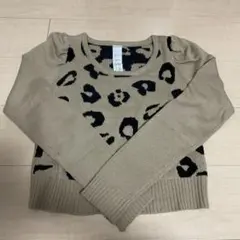 ★MURUA★パフスリーブヒョウ柄ニットトップス