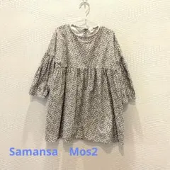 美品　Samansa Mos2 花柄 長袖ワンピース　Lサイズ