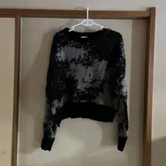 LAKONE クロップドニットセーター ブラック・グレー