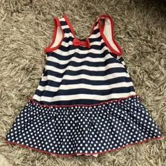 ベビー水着（ストライプ・水玉・リボン付き）
