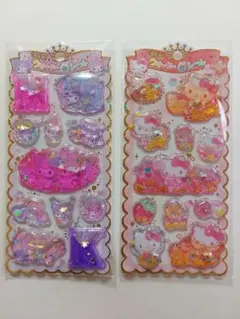 新品☆クロミ&マイメロ・キティ キラキラウォーターインシール2枚セット
