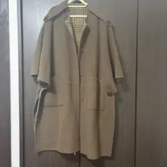 リバーシブルコート　ブラウン　チェック　lephil ルフィル