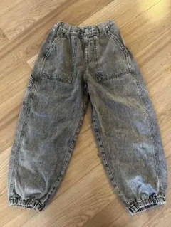 GU KIDS(男女兼用)デニムワイドワークジョガーパンツ150