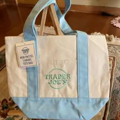 【新品・タグ付きTrader Joe’s ミニパステルトート】ブルー⑤