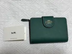 コーチ二つ折財布C6390 グリーン アウトレット
