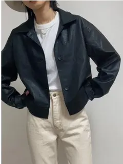 エコレザージャケットショートブラックのサムネイル