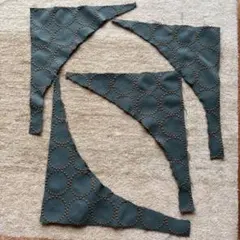 ミナペルホネン　タンバリン24個dop　はぎれ4枚　スモーキーグリーン×ブラウン