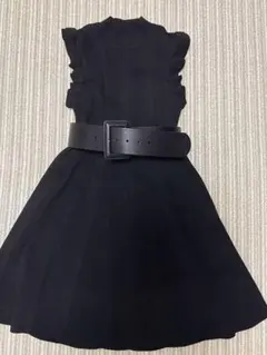 【新品】eimy i sto irフリルリブニットワンピース＋ベルト 2点セット