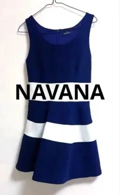NAVANA ノースリーブ ボーダートップス ネイビー ホワイトのサムネイル