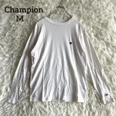 チャンピオン◇ワンポイント ロゴ カットソー 長袖 Tシャツ ホワイト M