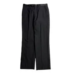 極上 Pronto Uomo サイドライン タキシード パンツ ワイド 黒 32