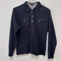 BURBERRY ポロシャツ 長T ノバチェック 150A 黒