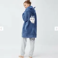 GU ハチワレ❤️ フード付きルームウェア 青のサムネイル