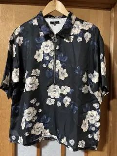 ZIP FIVE ハーフジップ花柄半袖シャツ　Mサイズ