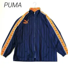 プーマ PUMA トラックジャケット L 刺繍ロゴ プリントロゴ ジャージ 紺