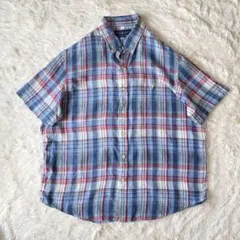 美品 ポロラルフローレン リネンシャツ 短丈 ボックスシルエット オーバーサイズ