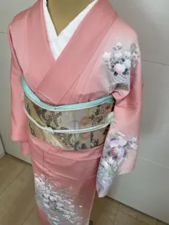 訪問着フルセット　着物　正絹　辻ヶ花　難あり　ピンク　華やか　作家物 訪問着フルセット 辻が花 正絹 ピンク - メルカリ