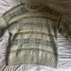 ノルディック柄ウール混紡セーター Lサイズ