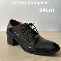ジェフリーキャンベル レースアップシューズ エナメル チャンキーヒール 24cm