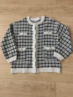 ツイード ニット カーディガン レディース ニットトップス