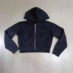 GU ダーク フルジップ フリースパーカー Mサイズ　クロップド丈