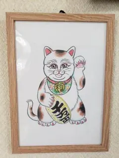 刺青師彫竜の招き猫の刺青原画 A4サイズ