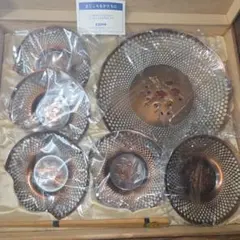茶道具セット 6点 銅製 花模様 ヒロカネ 玉利休