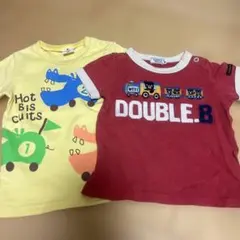 ミキハウス DOUBLE.B ホットビスケッツ Tシャツ 2枚セット 80㎝のサムネイル
