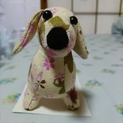 花柄ダックスフントぬいぐるみ