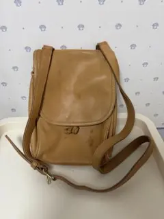 COACH レザー ショルダーバッグ キャメル