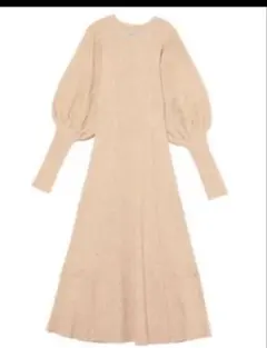 LAGUNAMOON ボレロスリーブニットワンピースS ベージュ