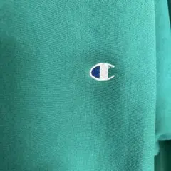 90s usa製　Champion　リバースウィーブ 青目　袖目なし　ターコイズ